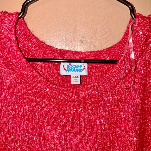 Rockin Around Women's Sequin Candy Cane Christmas Sweater Red - Size XXL - Picture 3 of 8